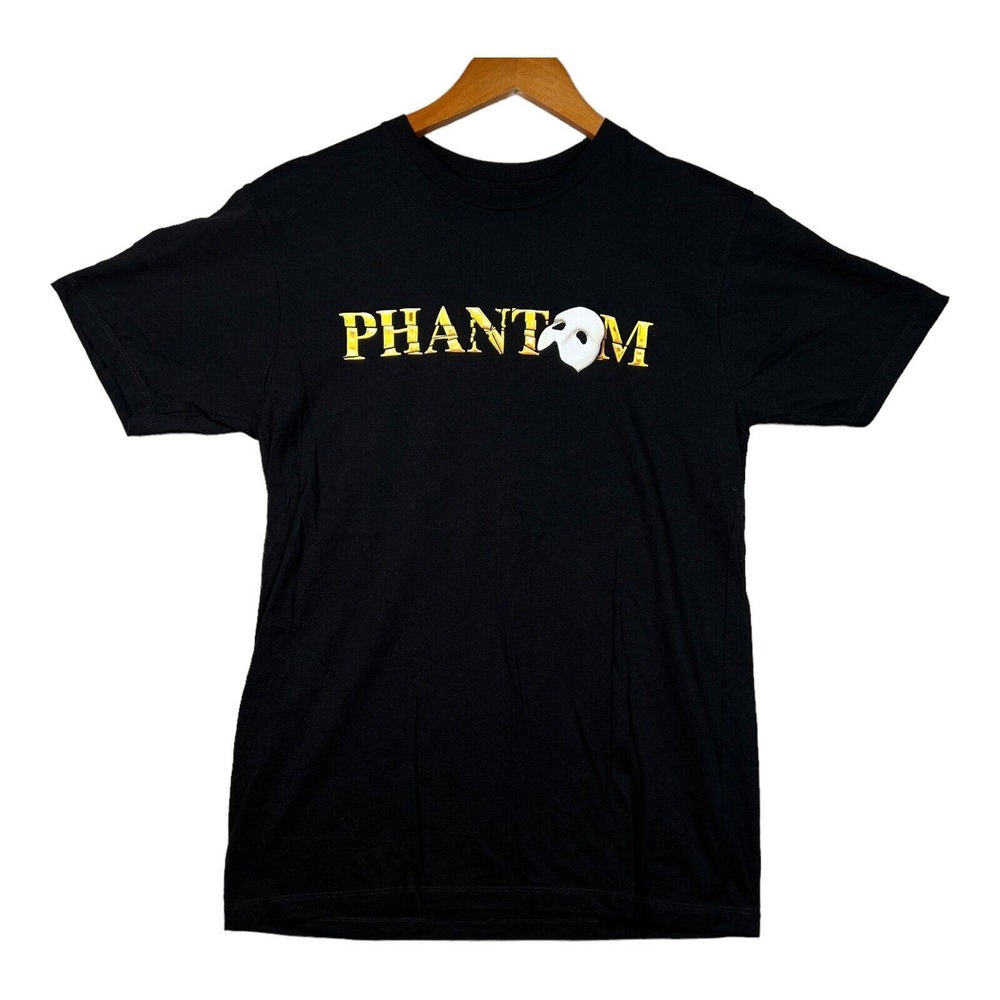 Phantom Of The Opera Black Yellow T Shirt Broadway Theater Women's sz Medium M